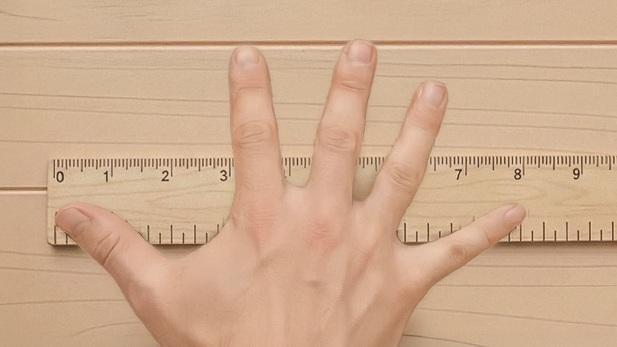 Hand demonstrating natural span measurement